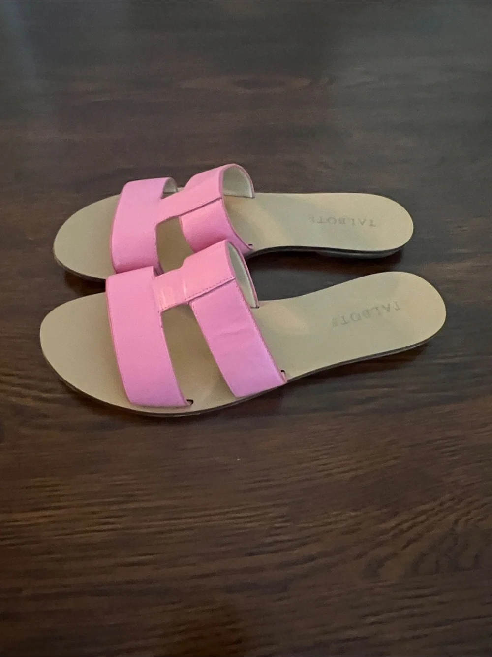 Talbots Pink Leather Slide Sandals